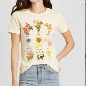 FIFTH SUN Botanical Flowers Short Sleeve Graphic T-Shirt In Natural (Size XL)